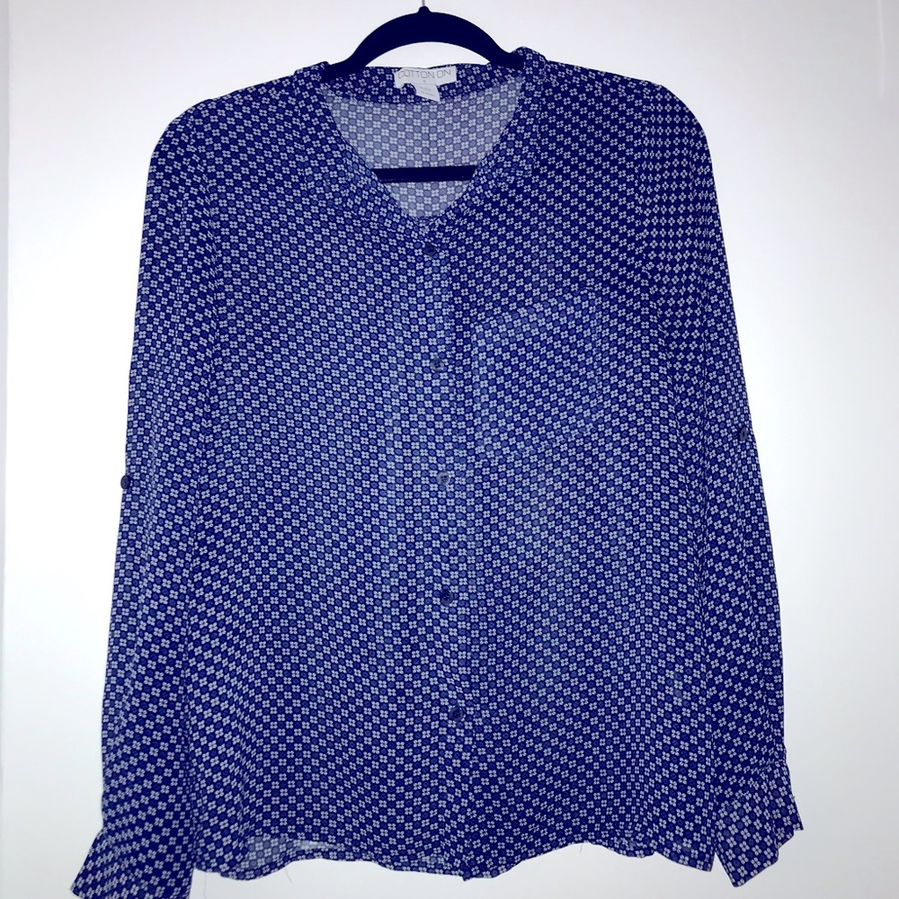 Cotton On | Blue Geometric print blouse